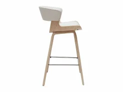 Online Miliboo Set de 2 taburetes de cocina de diseño con madera clara 65 cm SYRAH Blanco