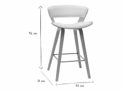 Online Miliboo Set de 2 taburetes de cocina de diseño con madera clara 65 cm SYRAH Blanco