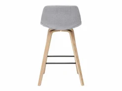Clearance Miliboo Set de 2 taburetes de cocina nórdicos y madera 65 cm NONIE Gris claro