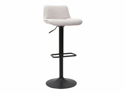 Sale Miliboo Set de 2 taburetes de cocina regulables y giratorios 360º de tejido efecto aterciopelado y metal BOOST Beige