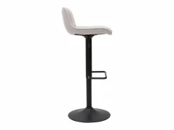 Sale Miliboo Set de 2 taburetes de cocina regulables y giratorios 360º de tejido efecto aterciopelado y metal BOOST Beige