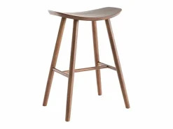 Miliboo Set de 2 taburetes de cocina de nogal 65 cm DEMORY Marru00f3n