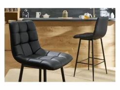 New Miliboo Set de 2 taburetes de cocina de diseño 65 cm MAXWELL Negro