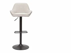 Miliboo Set de 2 taburetes de cocina ajustable de tela y metal negro RONNIE