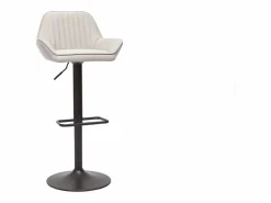 Miliboo Set de 2 taburetes de cocina ajustable de tela y metal negro RONNIE