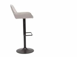 Miliboo Set de 2 taburetes de cocina ajustable de tela y metal negro RONNIE