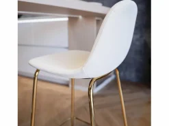 Outlet Set de 2 taburetes para isla de cocina en cuero sintético 65 cm - Henrik Muebles De Bar|Taburete Alto