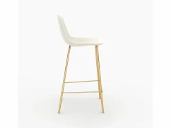 Outlet Set de 2 taburetes para isla de cocina en cuero sintético 65 cm - Henrik Muebles De Bar|Taburete Alto