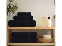 Online vidaxl Set de 12 toallas Ariel 360 gramos algodón Negro