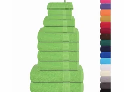 Discount vidaxl Set de 12 toallas Ariel 360 gramos algodón Verde
