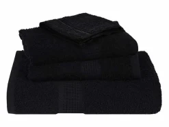 Discount vidaxl Set de 8 toallas Ariel 360 gramos algodón Negro