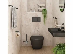 Discount Vicco Set de accesorios de baño 16x6.9x8.8 tauri Negro