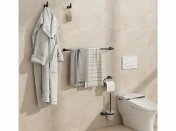 Discount Vicco Set de accesorios de baño 16x6.9x8.8 tauri Negro