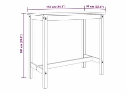 New Set de bar 3 piezas madera maciza de pino Mesa Alta
