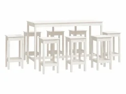 vidaxl Set de bar 9 piezas madera maciza de pino