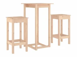 Clearance Set de bar 3 piezas madera maciza de pino Mesa Alta