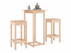 Clearance Set de bar 3 piezas madera maciza de pino Mesa Alta