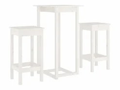 Discount Set de bar 3 piezas madera maciza de pino Mesa Alta