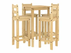 vidaxl Set de bar 5 piezas madera maciza de pino