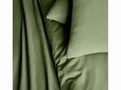 Sweeek Set de cama de gasa de algodón Caqui