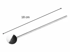 Fackelmann Set de cóctel inox 750 ml con dosificador doble cara 2/4 cl y 3 cucharas-pajitas de 18 cm
