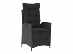 Hot Clicnbuy Set de comedor de jardín 7 piezas y cojines ratán sintético Negro