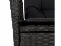 Hot Clicnbuy Set de comedor de jardín 7 piezas y cojines ratán sintético Negro