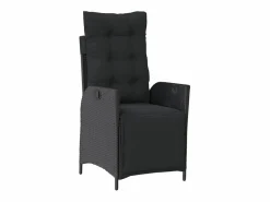 Hot Clicnbuy Set de comedor de jardín 7 piezas y cojines ratán sintético Negro