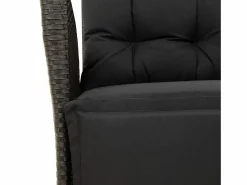 Hot Clicnbuy Set de comedor de jardín 7 piezas y cojines ratán sintético Negro