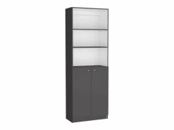 Best Set de estanteria de oficina home de 3 piezas en melamina con estantes y 2 puertas , 180.6 cm X 188.4 cm X 29.9 cm , Librería