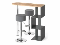 Vicco Set de mesa de bar roble dorado 113x39.8x111.8 vincent