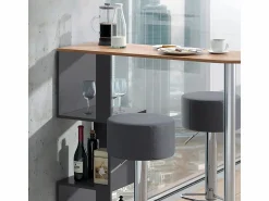 Vicco Set de mesa de bar roble dorado 113x39.8x111.8 vincent