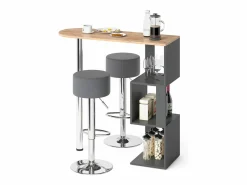 Vicco Set de mesa de bar roble dorado 113x39.8x111.8 vincent