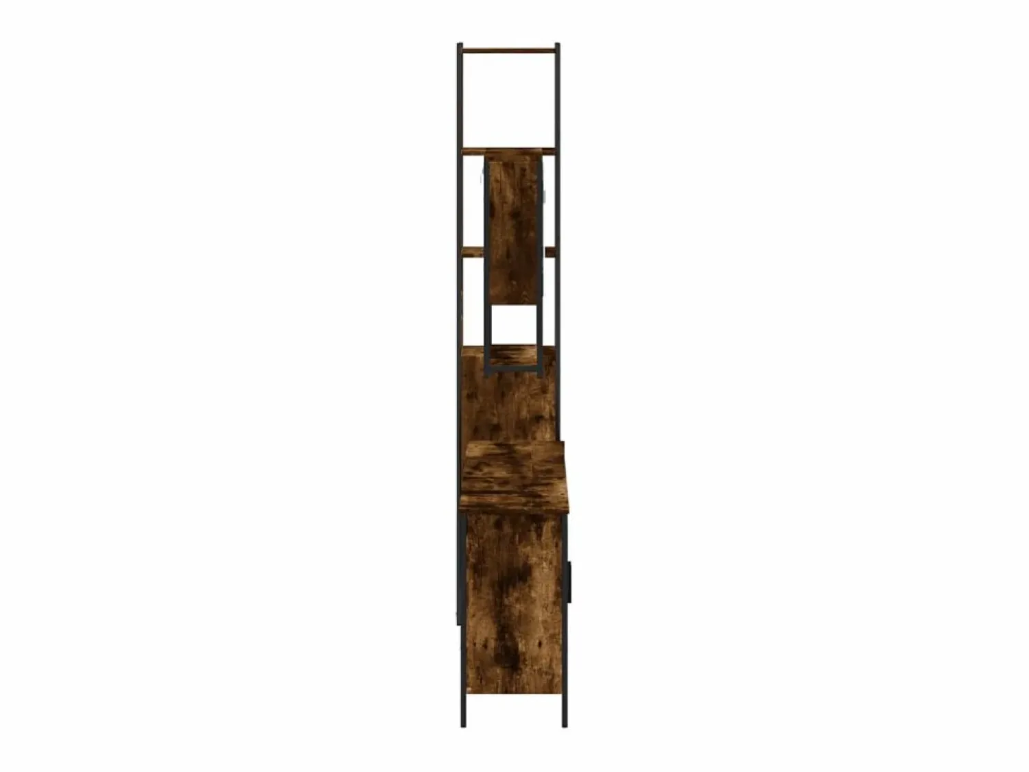 Online Set de muebles baño 4 pzas madera contrachapada roble ahumado Estantería Sobre Inodoro