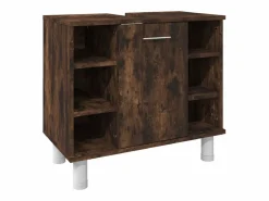 Best vidaxl Set de muebles baño 3 pzas madera contrachapada roble ahumado Marru00f3n
