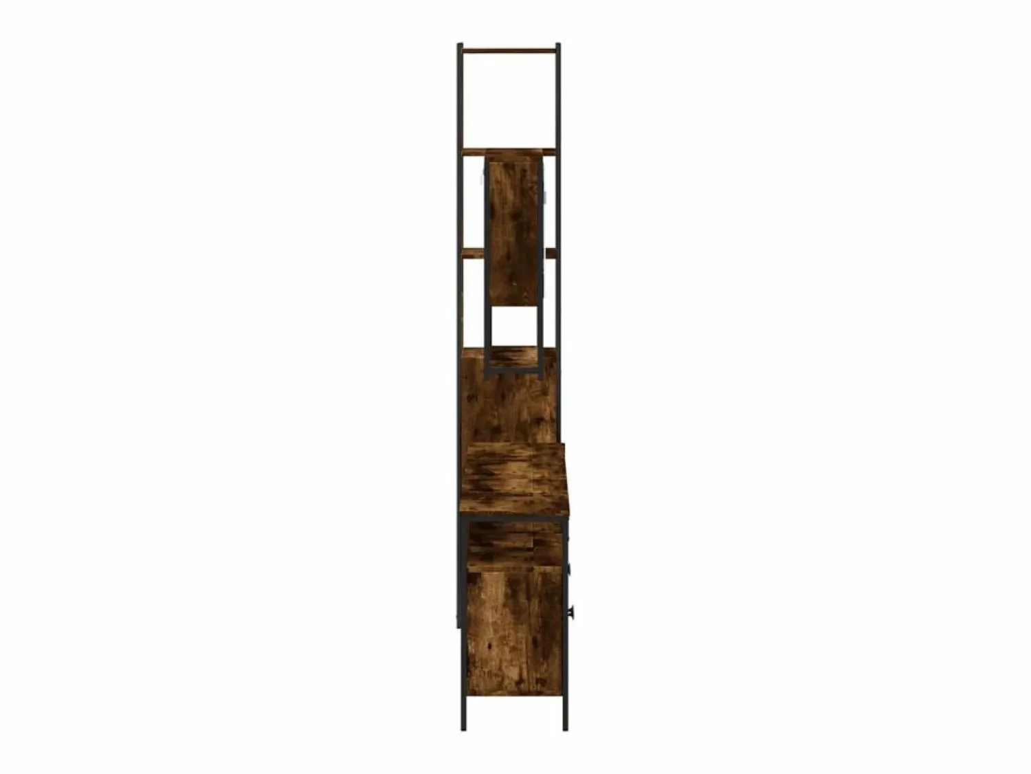 vidaxl Set de muebles baño 4 pzas madera contrachapada roble ahumado
