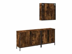 Best vidaxl Set de muebles baño 3 pzas madera contrachapada roble ahumado Marru00f3n