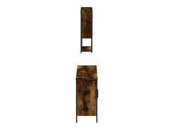 vidaxl Set de muebles baño 3 pzas madera contrachapada roble ahumado Marru00f3n