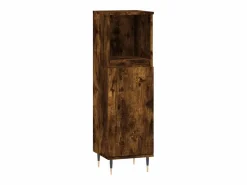 Discount Set de muebles baño 3 pzas madera contrachapada roble ahumado Estantería Sobre Inodoro
