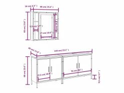 vidaxl Set de muebles de baño 3 pzas madera contrachapada sonoma