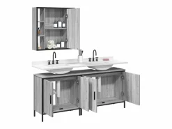 vidaxl Set de muebles de baño 3 pzas madera contrachapada sonoma