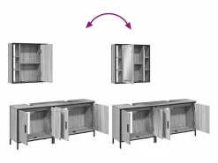 vidaxl Set de muebles de baño 3 pzas madera contrachapada sonoma