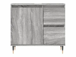 vidaxl Set de muebles de baño 3 pzas madera contrachapada sonoma Gris