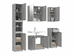 vidaxl Set de muebles de baño 5 pzas madera contrachapada sonoma