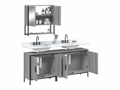 vidaxl Set de muebles de baño 3 pzas madera contrachapada sonoma