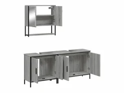 vidaxl Set de muebles de baño 3 pzas madera contrachapada sonoma