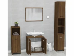Set de muebles de baño madera contrachapada marrón roble ES730665