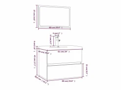 Best Set de muebles de baño madera contrachapada color roble ahumado Estantería Sobre Inodoro
