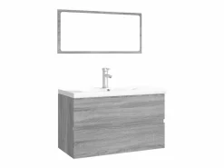 vidaxl Set de muebles de baño madera contrachapada Sonoma