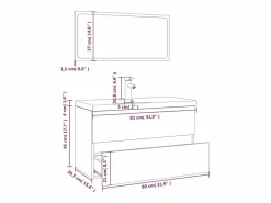 vidaxl Set de muebles de baño madera contrachapada Sonoma